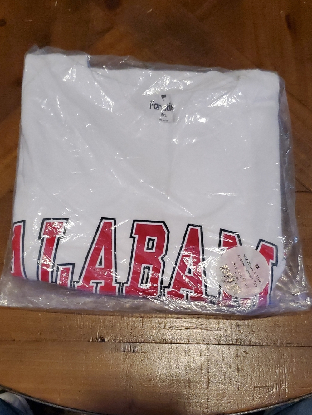 Fanatics Alabama Crimson TideWhite Short Sleeve T-Shirt with Red Block Lettering